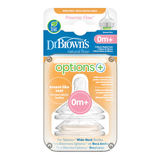 Dr. Brown's Options+ Silicone Nipples 2's - Preemie Flow