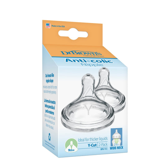 Dr. Brown's Options+ Breast-Like Silicone Nipples 2's - Y-Cut (USA) 9M+