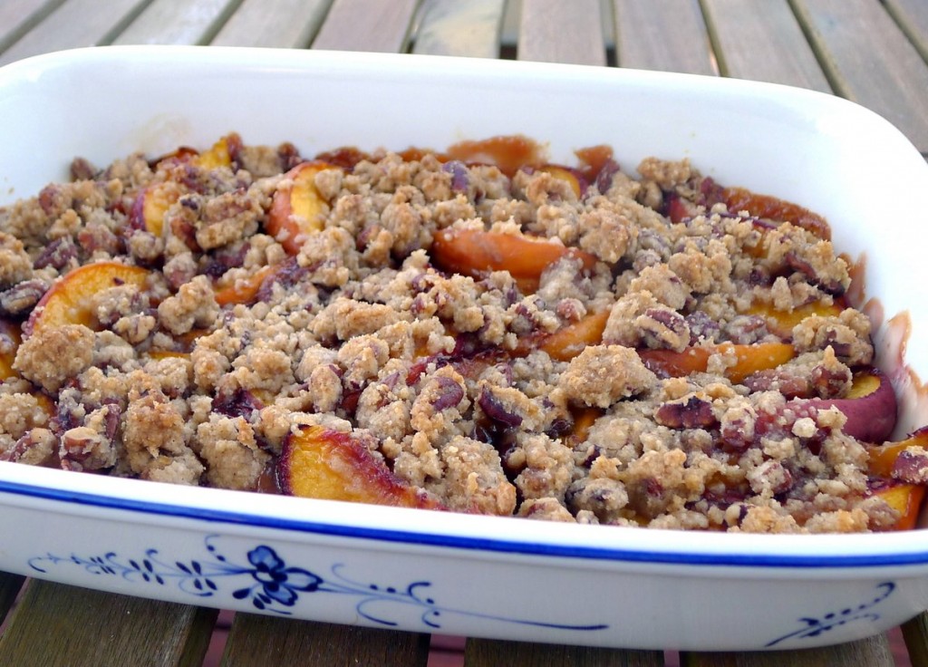 Bourbon Pecan Peach Crisp